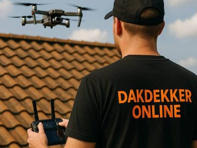 Dakinspectie Drone hier is een collega bezig met een dakinspectie met een drone